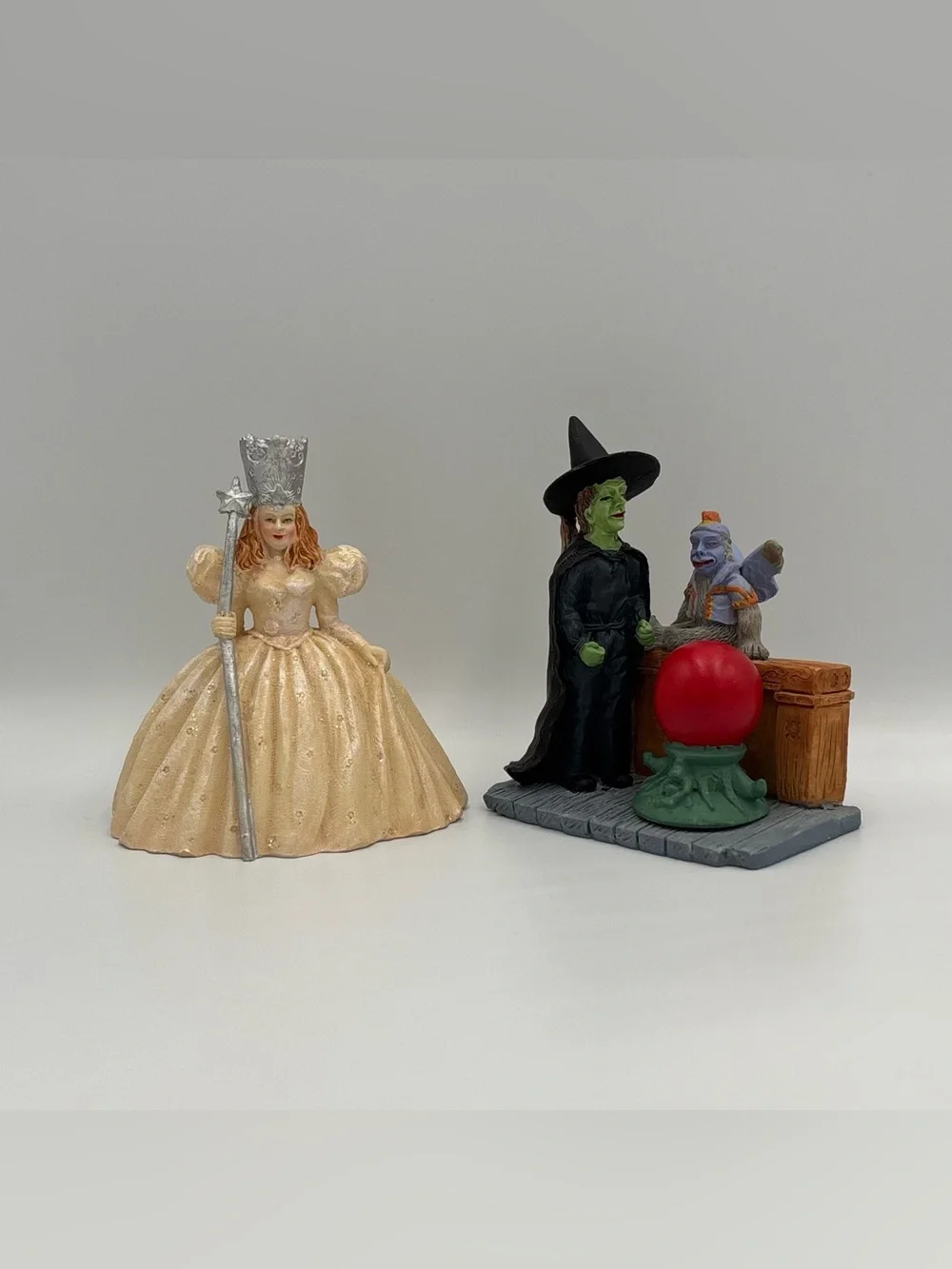 RARE Vintage Wizard Of Oz Glinda Good Witch & Wicked Witch Ceramic Toy Lot